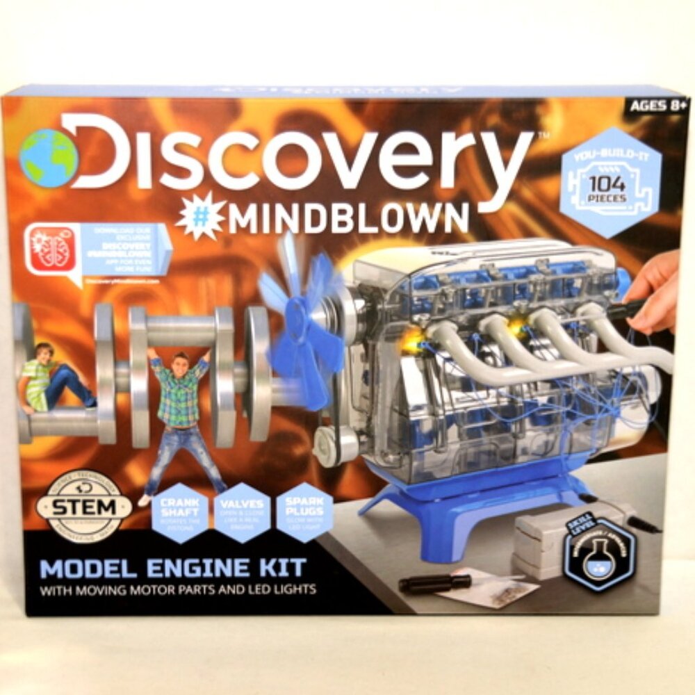 Discovery Mindblown 104 Piece Model Engine Build Kit – STEM – 2019